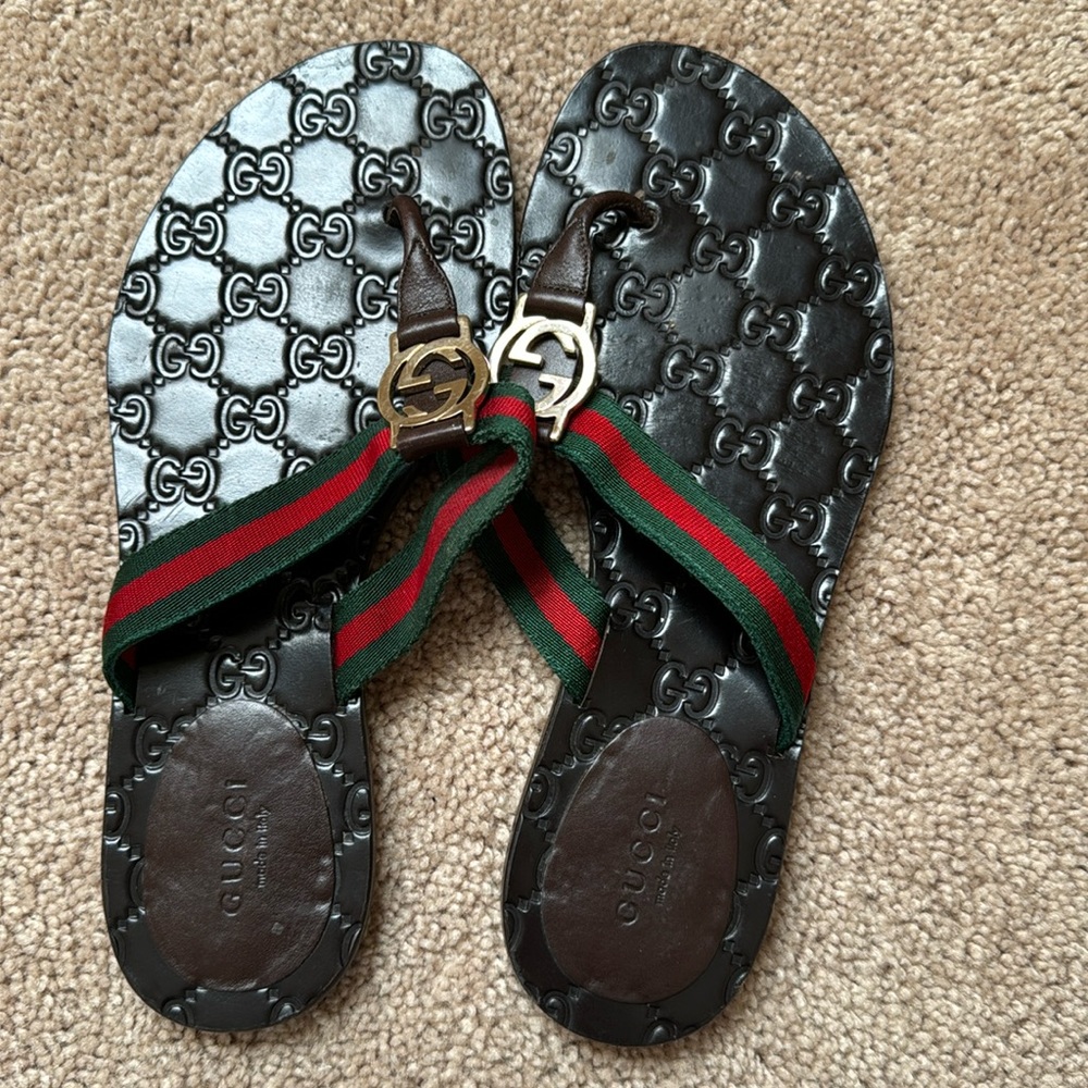 GUCCI GG Web sandal size 7.5 or 37 1/2